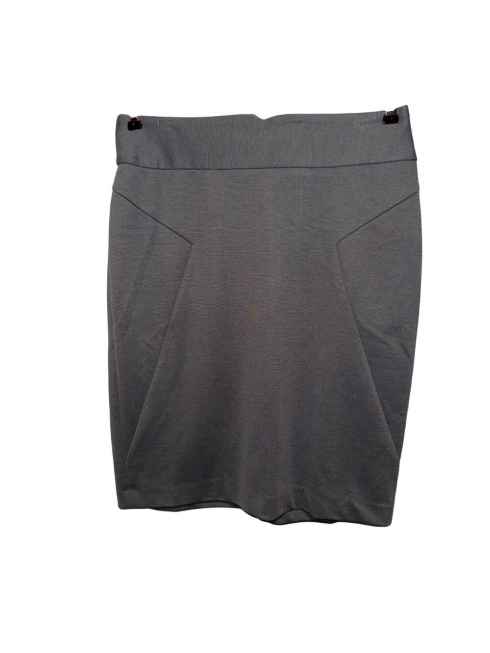 Grace Elements Gray Ponte Knit Pencil Skirt Steel Heather Size 8 Stretch NWT